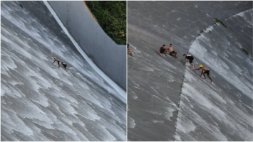 Vídeo: Jovens se arriscam no sangradouro do Açude Orós, e prefeitura alerta para acidentes