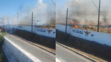 Incêndio atinge vegetação de campus do ITA Ceará